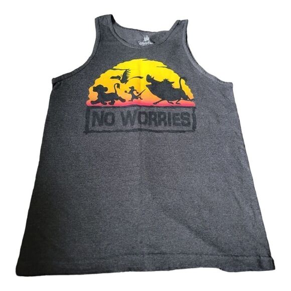 Disney World Lion king No Worries Animal Kingdom Mens Sleeveless Shirt Tank SZ M - Picture 1 of 5